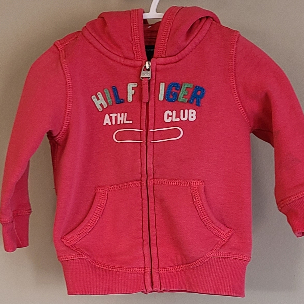 Tommy Hilfiger pink zip up hoodie